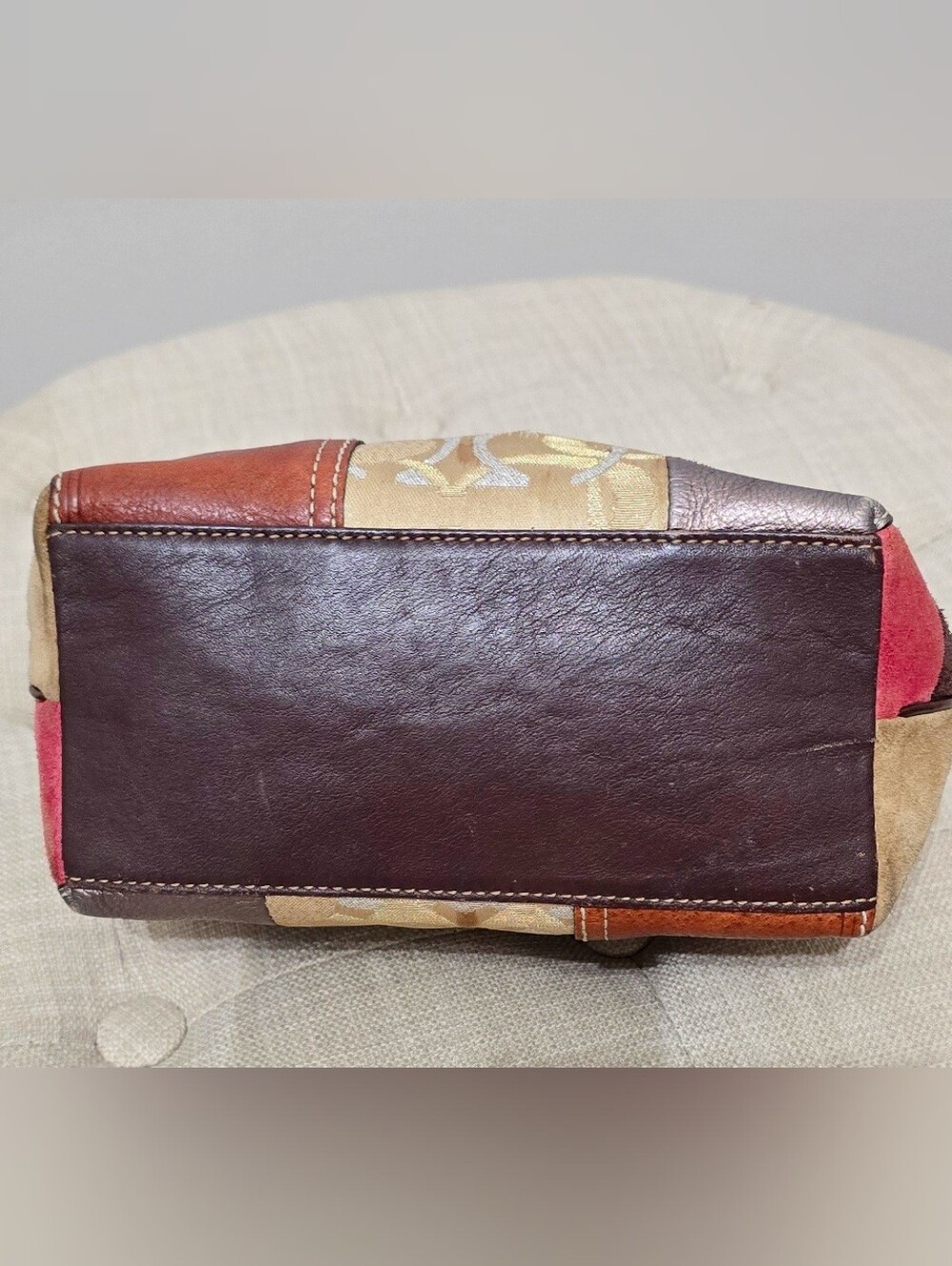 Coach Patchwork Shoulder Bag in Multi Burgundy and Brown - Picture 4 of 13
